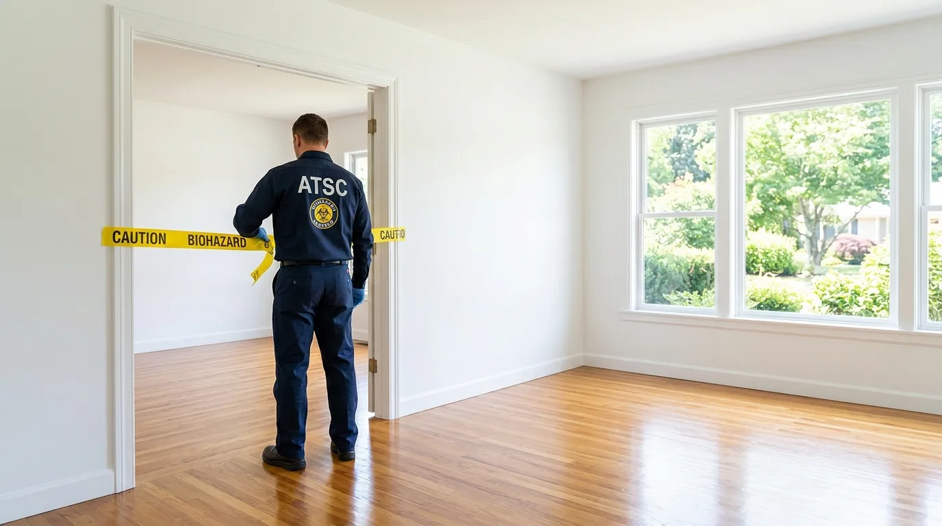 Certified biohazard cleanup crew performing Decomposition Cleanup in Mitchellville